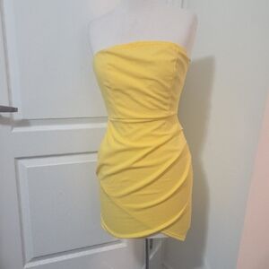 Yellow Strapless Dress